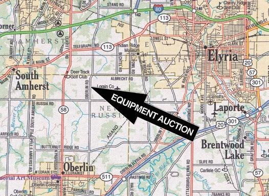 EQUIPMENT Auction Location: 9908 Oberlin Rd, Elyria Ohio Directions: From St Rt 511 in
