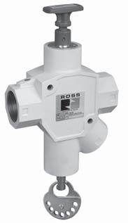 Manual L-O-X Valves Series 5 Port Sizes / and /8 ROSS manual L-O-X (lockout & exhaust) valves are energy isolation valves and are generally used as the fi rst valve in a line supplying compressed air