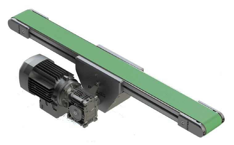 BELT CONVEYOR TYPES BF40M (middle drive) L 40* * Profile height W Width (mm) Length (mm) Gear ratio (I) Speed (m/min) Drive side Motor position 40 80 120 160 200 250 300 350 400 Up to 4000** 5 37,3
