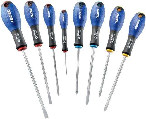 5 x 75-3 x 75-4 x 100-5.5 x 125 mm. Phillips screwdrivers: PH1 x 100 - PH2 x 125.