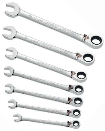 WRENCHES RATCHET COMBINATION WRENCHES REVERSIBE RATCHET COMBINATION WRENCHES - METRIC ISO 691 - ISO 1711-1 5 increment. 12-point OGV ring angled at 15.