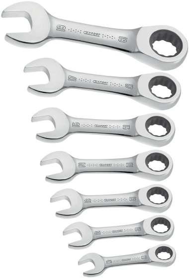 WRENCHES STUBBY RATCHET COMBINATION WRENCHES - METRIC ISO 691 - ISO 1711-1 5 increment.