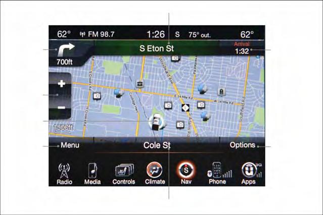 ELECTRONICS Setting Your Home Location Touch the Nav soft-key in the menu bar to access the Navigation system and the Main Navigation menu. Touch the Where To?