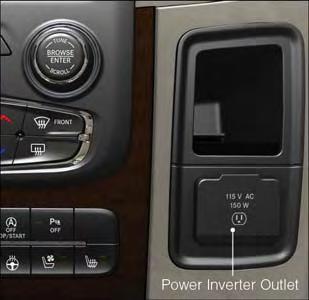 ELECTRONICS POWER INVERTER A 115 Volt, 150 Watt power inverter outlet is located on the lower instrument panel next to the climate control knob.