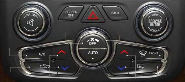 OPERATING YOUR VEHICLE AUTOMATIC CLIMATE CONTROLS WITH TOUCHSCREEN Touchscreen Automatic Climate Controls Climate Control Knobs Push the AUTO button or press the AUTO