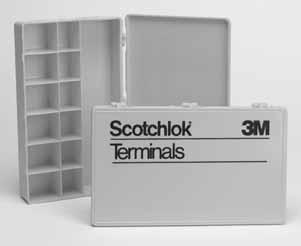 Phone 800/472 1190 Fax 800/262 6329 3 3M Scotchlok Plastic Terminal Box (mpty) This is a plastic organizing box for terminals.
