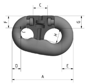 C-Links Pear Link Type Approved by DNV-GL Offshore accessory to be used for Temporary Mooring as defined in DNVGL-OS-E301, Position Mooring No. chain dia.
