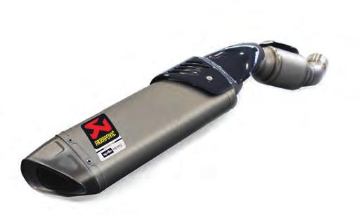 partnership with Akrapovic, which works closely with Aprilia race teams. Every aspect of this exhaust is meant to add horsepower and save weight.
