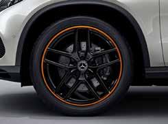 light-alloy wheels in black with an orange flange (RWF) Night