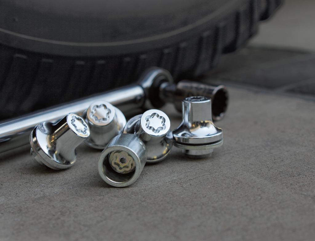EXTERIOR 22 /23 Alloy Wheel Locks Keep your wheels and tires right where they belong. These durable wheel locks look great as they help protect against theft.
