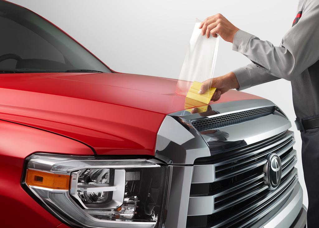 EXTERIOR 23 /23 Paint Protection Film Like a clear suit of armor, Genuine Toyota paint protection film helps guard your vehicle from road debris that can chip and scratch the finish.