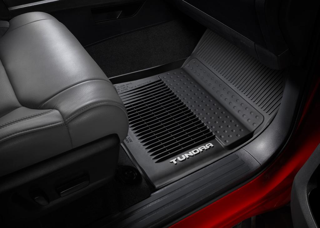 INTERIOR 2 /11 All-Weather Floor Liners Your Tundra has never been afraid of a little dirt. And now you can really go all out while still keeping the interior like new.