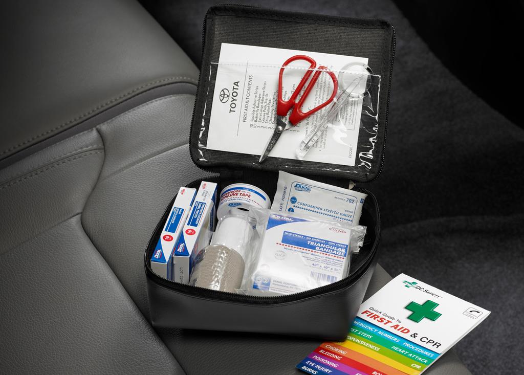 INTERIOR 10 /11 First Aid Kit This compact kit will come in handy to address minor scrapes and scratches, to help you get patched up and on your way.