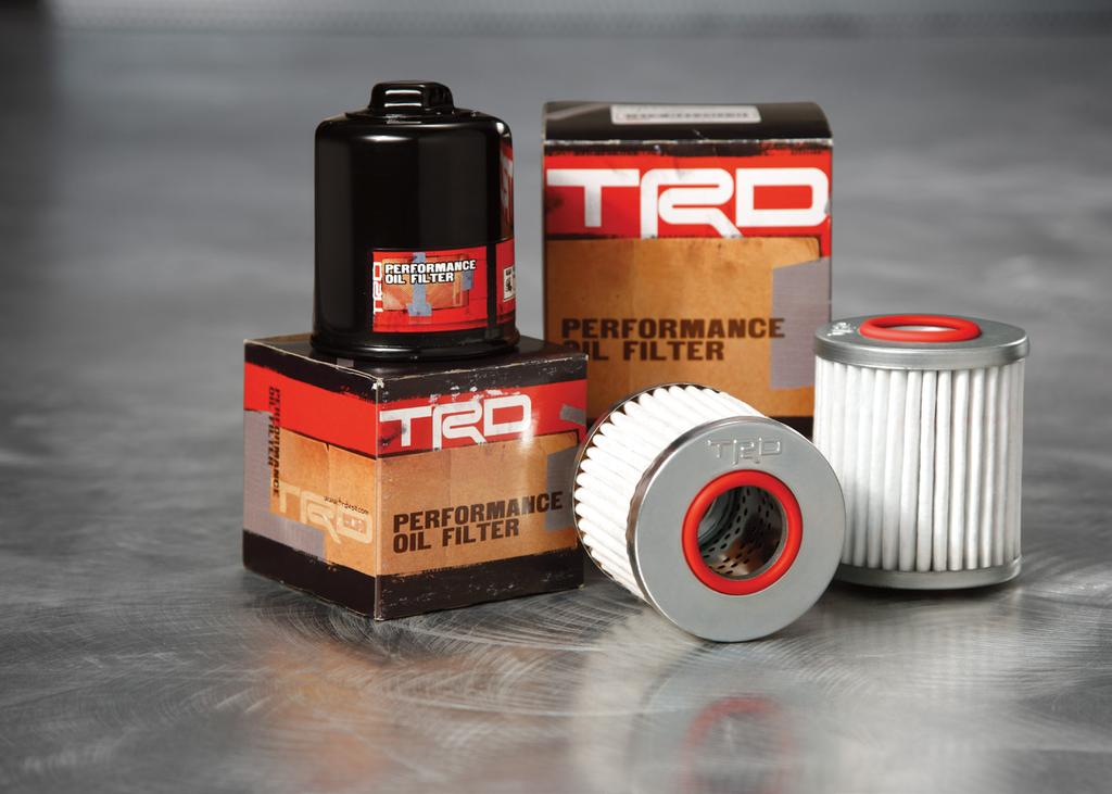 5 /8 TRD Performance Oil Filters Keep your oil pure as long as possible and help enhance the life of your engine with the TRD Oil Filter that keeps out impurities through a 100% synthetic fiber