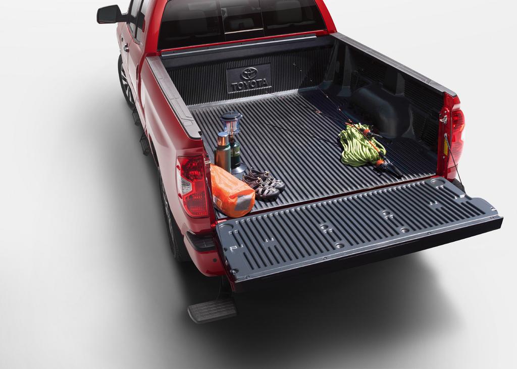 EXTERIOR 3 /23 Skid Resistor Bedliner Defend your Tundra s bed from damage incurred by shifting loads with a Skid Resistor Bedliner.