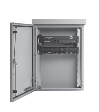 OSP Wall-Mount Cabinet Packages and Accessories COMLINE OSP Package, Type 4X COMLINE OSP Wall-Mount Cabinet Packages and Accessories Rack Mount devices shown not included Custom cabinet shown