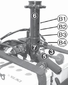 Adjusting the seat height The seat height (h) is adjusted using the four holes (B1 - B4) in the seat support.