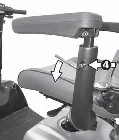 Adjusting the seat position 6.2.3 Adjusting the armrest height Loosening the fixing Tools required: 1 x Allen key (size 5 mm) Loosen the Allen screw (4) and remove.