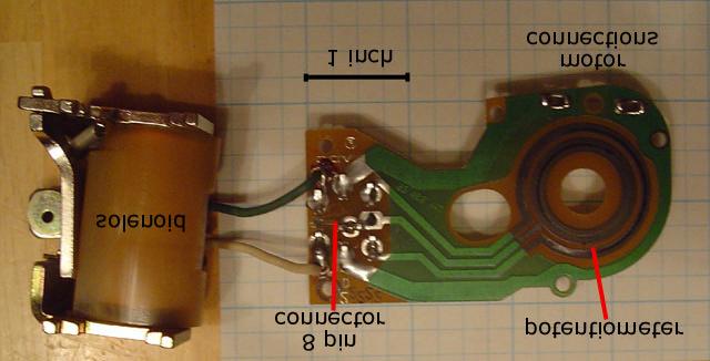 Circuit Board Pictorial The Cruise Control Actuator has a simple printed circuit board with connections to a potentiometer, motor, solenoid, and eight