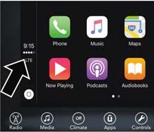 MULTIMEDIA To use CarPlay make sure that cellular data is turned on, and that you are in an area with cellular coverage. Your data and cellular coverage is shown on the left side of the radio screen.