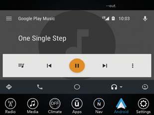 MULTIMEDIA Music Android Auto allows you to access and stream your favorite music with apps like Google Play Music, iheartradio, and Spotify.