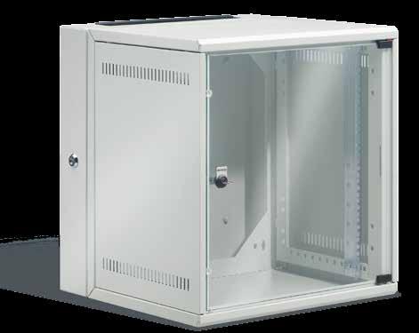 III. NT Box Wall Cabinets, NT Mini Rack SCHÄFER NT Box in three parts for optimal accessibility High-grade steel housing (light grey RAL 7035) with complete range of basic equipment Hinged centre