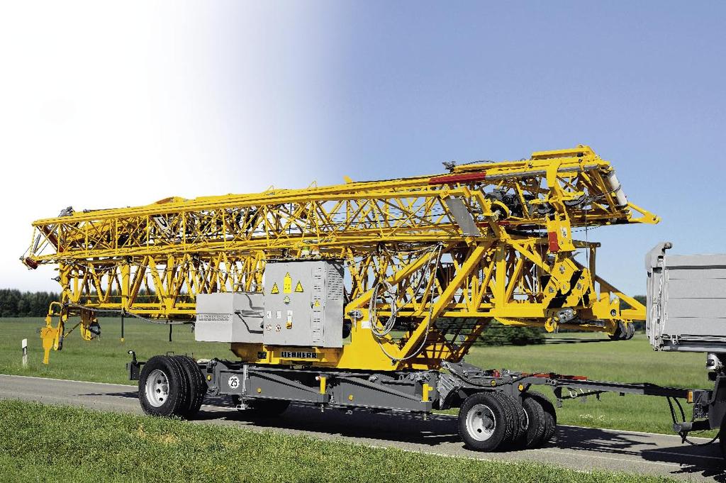 2 Compact and quick to transport. The 42 K.1 fast-erecting crane can be transported extremely compactly on the road. The low wheelbase of 5.9 m makes this crane highly manoeuvrable.