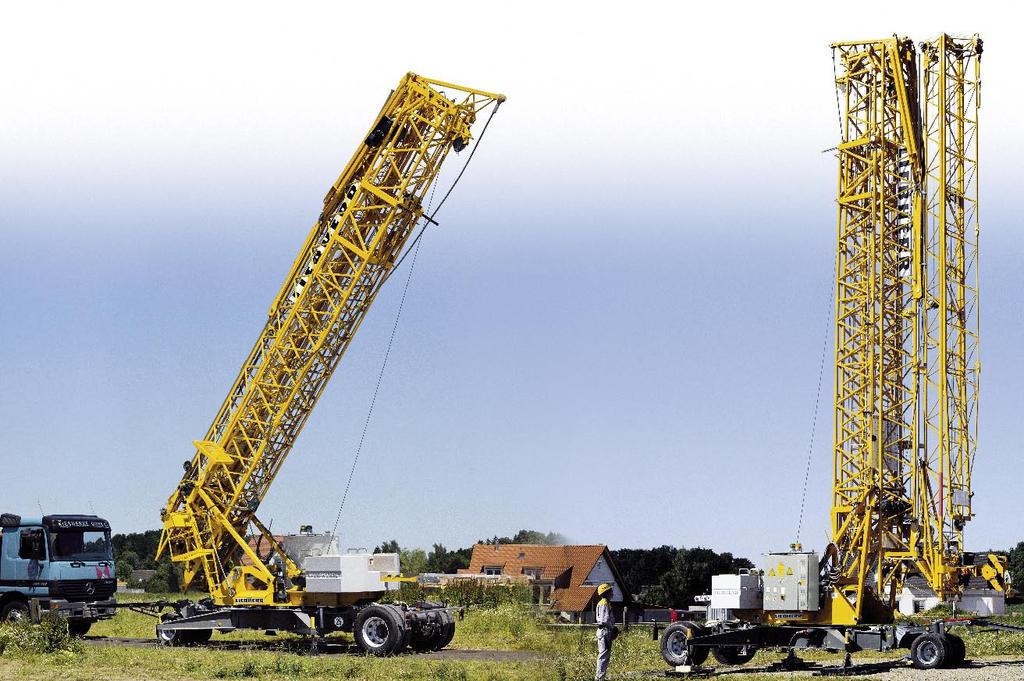 3 Rapid, user-friendly erecting. Crane travel in the upright position.
