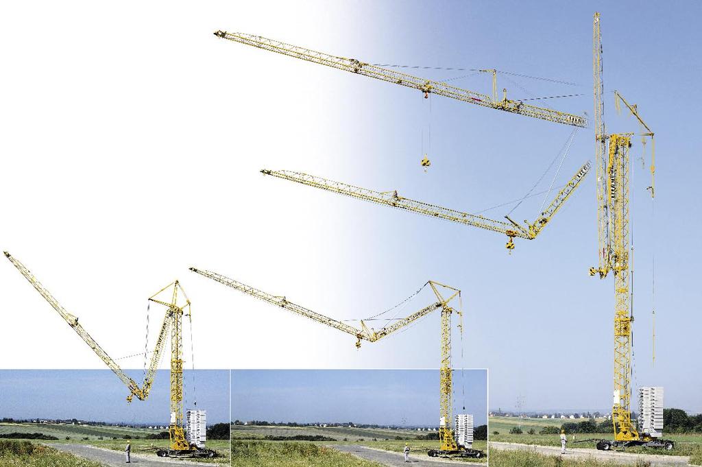 True aerial jib mounting. 26 m Of primary importance during the design phase was a compact aerial jib erecting curve.
