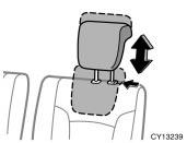 If such adjustment is desired, pull or push the base of the head restraint.