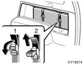 Using the holding belts CY19074 Rear console box CONSOLE BOX TABLE To use the console box table, open it.