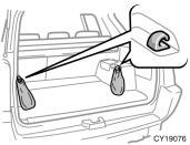 Tie down hooks CY19044 Grocery bag hooks CY19076 NOTICE Do not put a cup or open bottle in the bottle holder because the contents may spill when the door opens or closes.