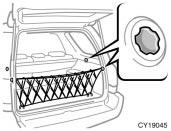 Cargo net hooks CY19045 These hooks are designed to hang the cargo net. To hang the cargo net, use the cargo net hooks and rear tie down hooks.