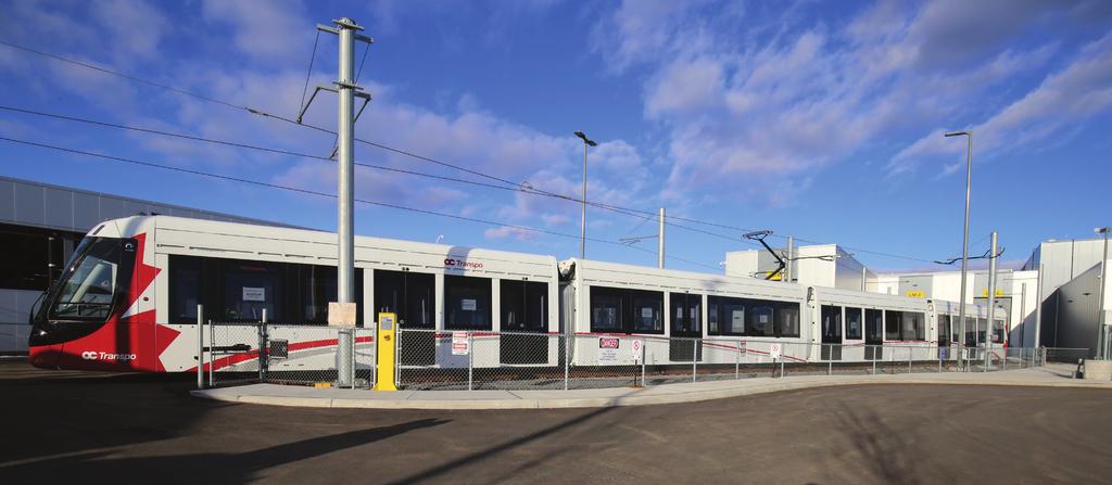 The Overhead Catenary System distributes power from the Traction Power Sub Stations (TPSS) to the vehicle through a pantograph, a device mounted on the roof of a light rail vehicle that collects