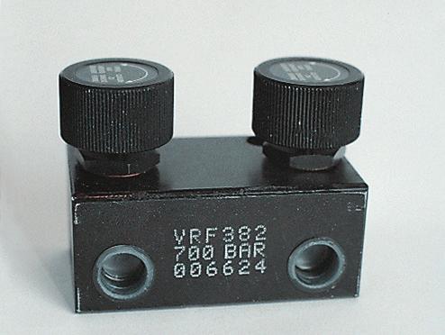 VRH38 One-way flow control valve with fine regulation.