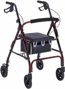 ProBasics Deluxe Aluminum Rollator Ideal for those who spend more time outdoors, the Deluxe Aluminum Rollator features a durable, lightweight aluminum frame, large 8 wheels and a rugged in-line