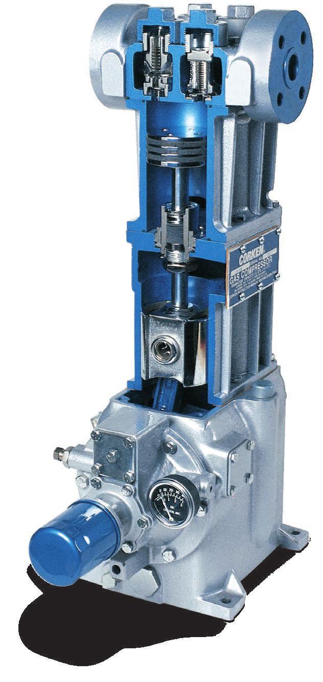 Reciprocating Gas Compressors Features and Benefits 12 Connections: Available in threaded NPT or Class 3 RF flanges. High-efficiency valves: Valves are quiet and highly durable.
