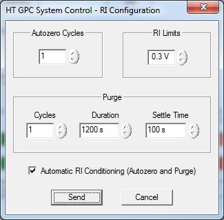 4 Using the Module Configuring the Controlled Modules - Configuration Editors RI Configuration Editor The Autozero Cycles can be used to program the RI detector to automatically autozero at regular