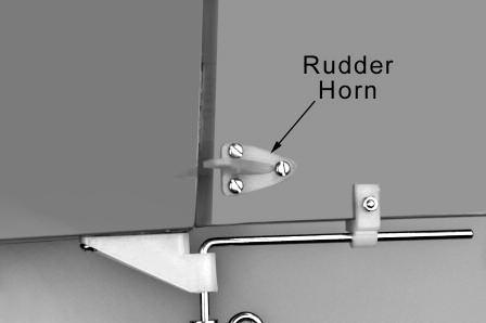 20) Look closely and you will find three holes pre-drilled near the bottom of the rudder for mounting a nylon control horn.