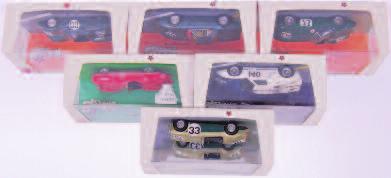 1/43rd scale Boxed Diecast Group, 5 examples, to include Bristol 401, Lagonda Rapide 1962, AC Greyhound, Jaguar MK10, and Bristol 405, all in the original plastic hard cases with card sleeves (NMM-