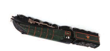 729 Hornby Dublo 3 rail BR (WR) 4-6-0 Bristol Castle 12v C with 6 wheel BR tender, instructions and tested tag (VG-BG) 80-120 722 A Hornby Dublo 3218 standard 2-6-4 tank engine, loss to numbering on