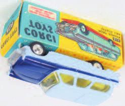 1632 Corgi Toys, 424, Ford Zephyr estate car, pale blue body with dark blue bonnet and side flash, yellow interior, clear window glazing, spun hubs, in the original blue and yellow