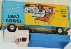 and yellow window box with header card (NMM-BVG) 120-180 1661 Corgi Toys, 483, Dodge Kew Fargo tipper, white cab, grey