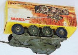 2029 French Dinky Toys, No.813 Military AMX with 155mm gun, green body with grey tracks, with original netting, in the original all card box (NMM-BVG) 100-120 2030 French Dinky Toys, No.