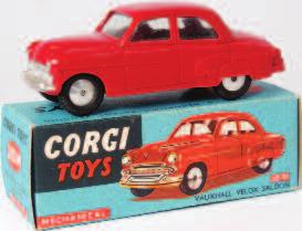 Lot 1616 1616 Corgi Toys, 202 Morris Cowley Saloon, pale green lower body with blue upper body, silver detailing with flat spun hubs,