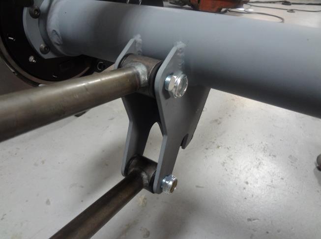 *NOTE* The 4-link bars are welded on at a slight angle because the axle bracket centers are wider than the