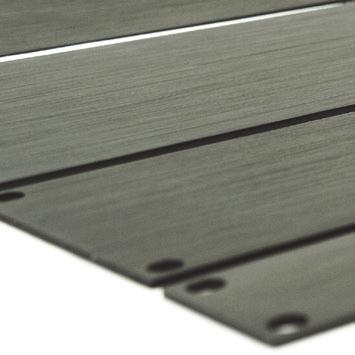 54 - Plain Rack Panels Brushed Anodised - Aluminium Panels Add some texture to your Rack Cabinets with these stylish brushed Anodised Aluminium Rack Panels.