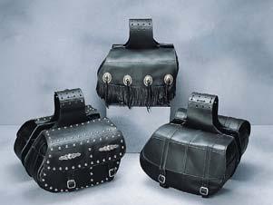 V Star 950 Throw-Over Saddlebags These handcrafted, throw-over design leather bags feature a plastic base insert and a hard rubber back to help hold the bag s shape when empty.