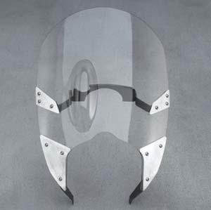 The 15-1/2" high** windshield helps provide wind protection for the upper torso and head area.