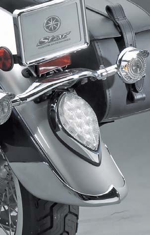 Saddlebag Guards and chrome-plated for style as well as function.